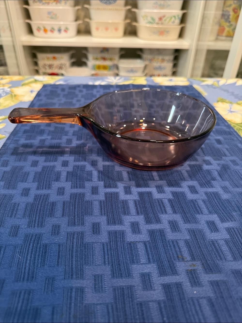 Corning Amber Glass Saucepan with Handle